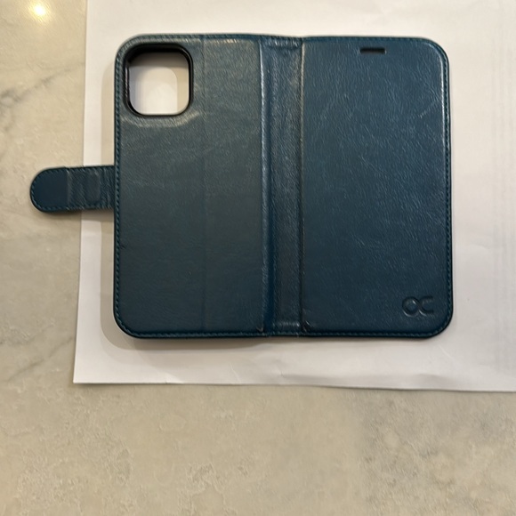 Ocase Compatible with IPhone 12 IPhone 12 Pro Wallet Case Peacock Blue - Picture 3 of 8